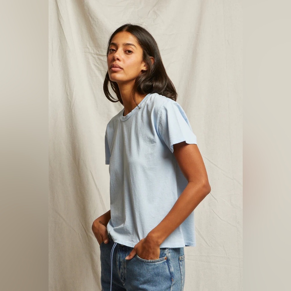 Perfect White Tee Harley Tee in Sky Blue